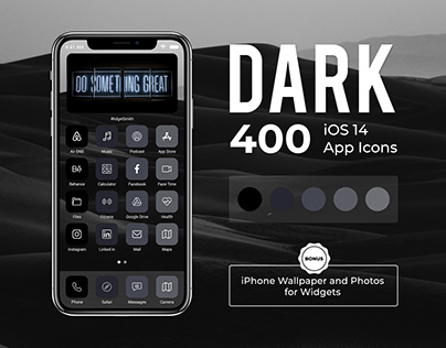 Dark IOS 14 App Icon Bundle