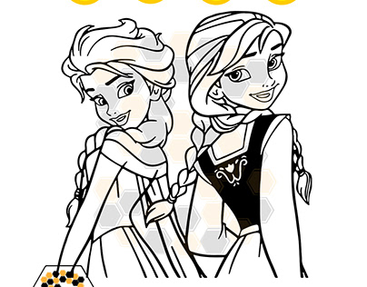 Anna And Elsa Silhouette SVG