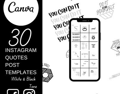 Instagram Motivational Quote Post Template White Black