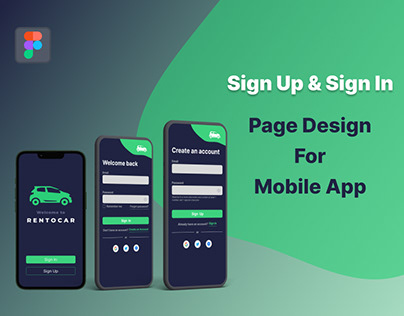 Sign Up & Sign In Page For Mobile App #DailyUI 001