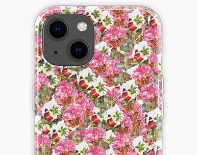 Impressive floral butterfly iPhone case design