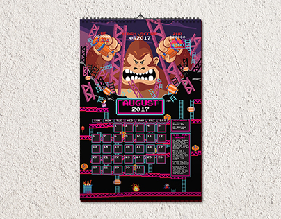 Donkey Kong Calendar Design: August 2017