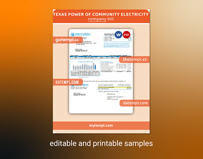 Texas Power of Community electricity utility bill