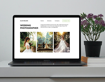 Wedding photographer website web design