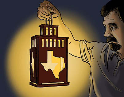 Texas Immigration lamp, for the Houston Chronicle