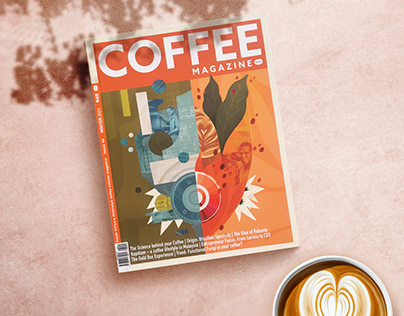 Coffee Magazine Cover Illustration