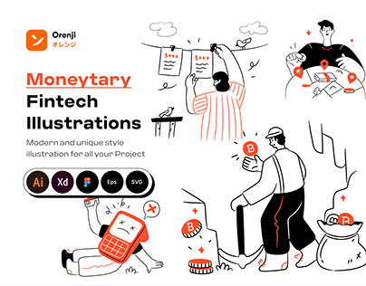 Moneytary Fintech Illustrations