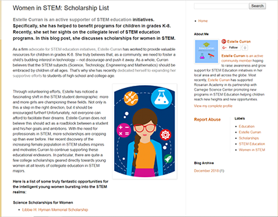 STEM Scholarships for Women - Estelle Curran
