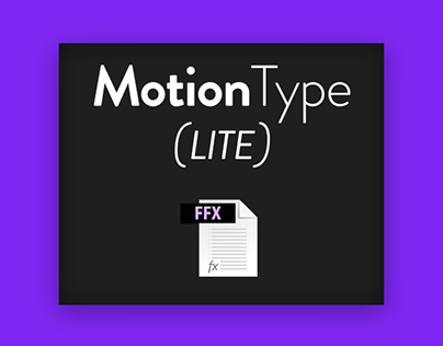 MotionType - Free AE Preset