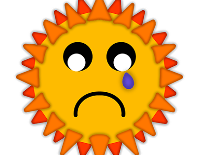 Sad Sun sticker and clip art design