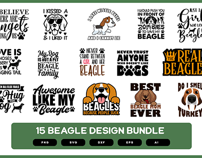 15 Beagle SVG | Beagle Shirts | Beagle Design Bundle