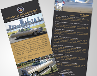 DL Flyer design for Retro Chauffeur Services