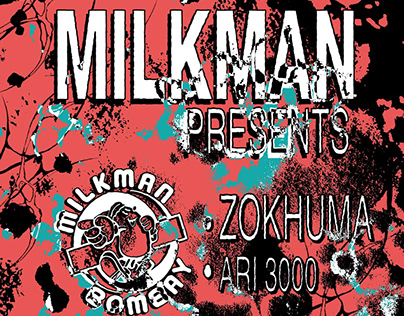 Poster design for Milkman's monthly residency in BLR