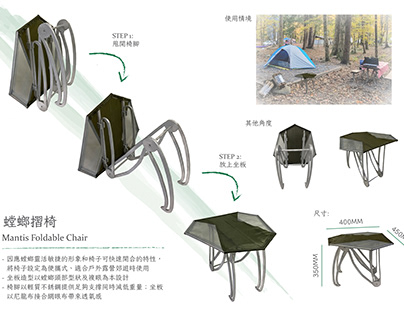 110年上學期 仿生家具設計- Mantis Chair螳螂摺椅