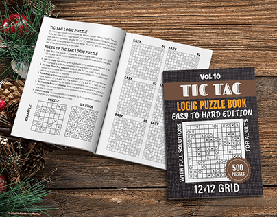 Tic Tac Logic Puzzle Book For Adults 12x12 Grid Vol 10