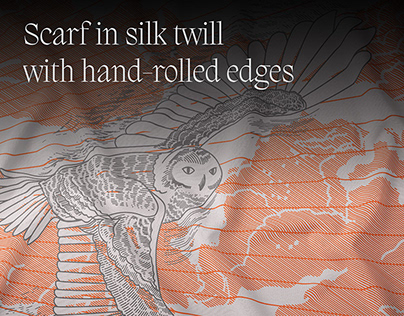 Illustrations for scarf in silk twill