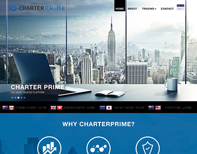 Charterprime Homepage web design