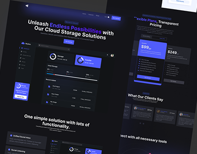Cloud Storage Solutions SaaS Dashboard Website Design