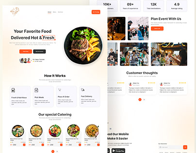 Catering service homepage design