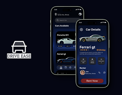 DRIVE EASE | Car Rental App | UI DESIGN