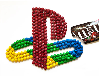 PlayStation (PS1) logo (made of 270 M&M's)