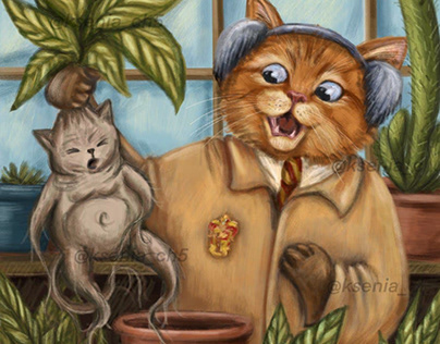 Ron the cat with mandrake