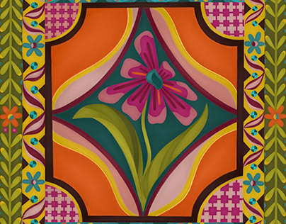 Symmetrical Floral Illustration