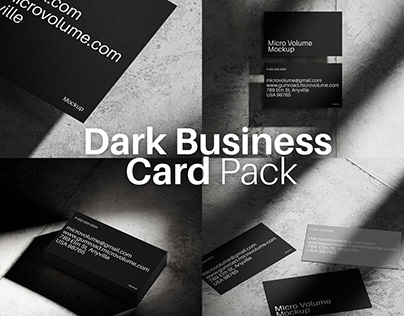 Dark Business Card Mockup Pack (6 PSD Scenes)