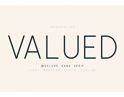 Valued - A Deluxu Sans Serif Family