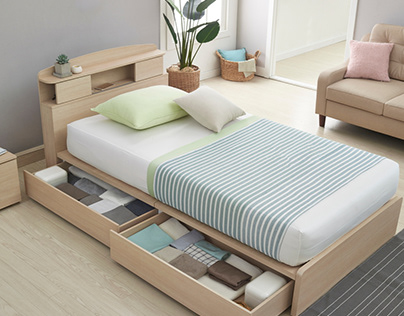 single bed with storage and mattress