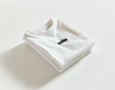 Free folded T-shirt mockup