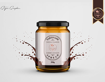 Rasberry Chocolate Spread jar label design