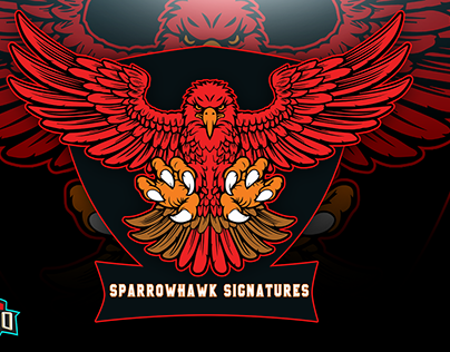 Sparrow Hawk Signatures Mascot logo
