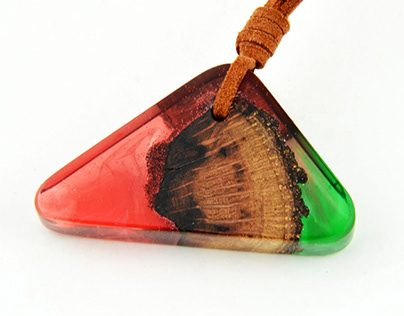 Essence of nature necklace, Wood and Resin Art