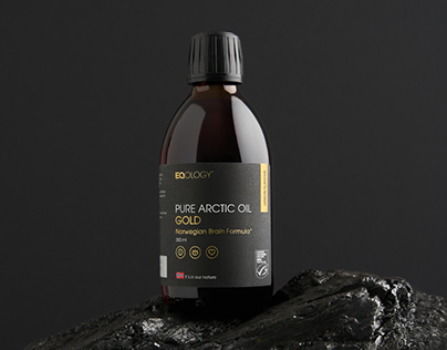 Eqology Pure Arctic Oil Gold Packaging