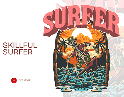 SKILLFUL SURFER T-SHIRT DESIGN