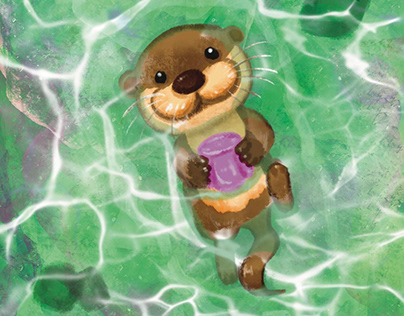 The sea otter is in a relaxed mood