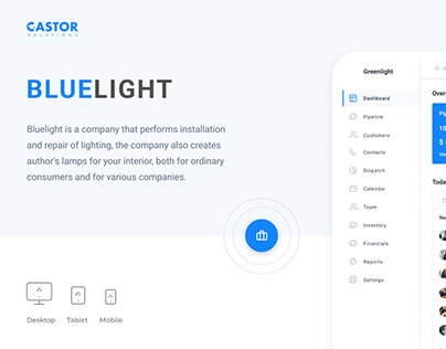 Bluelight –dashboard for the business owner.