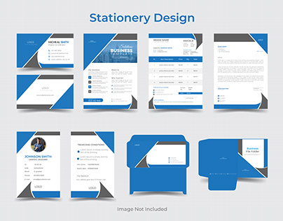 Business Stationery Set With Colorful Design Elements