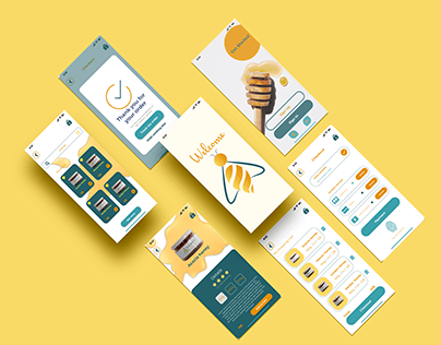 Mobile app, logo and brand identity design for a honey.