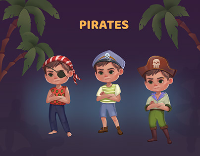 Pirates. 2D character design. Casual style