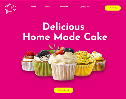 The UI design of a website prepared for a cake business