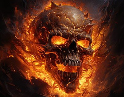 Flaming skullhead