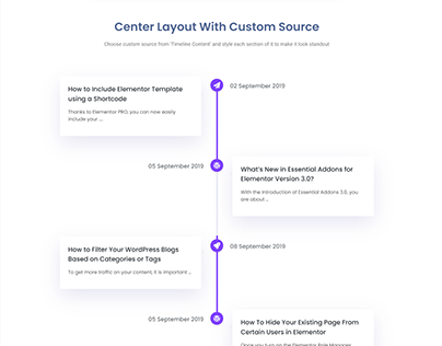 Content Timeline with Elementor Wordpress