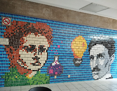 Mural "Tesla-Curie" Unitec