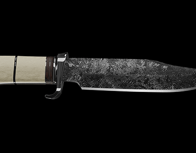 Project thumbnail - Hunting Knife | Bone Handle, Damascus Steel Blade