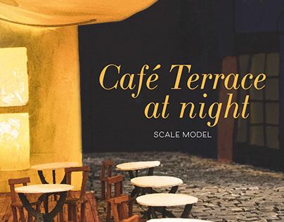 Café Terrace at Night - Scale Model