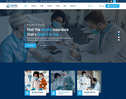 Health-insurance PSD Website landing page.