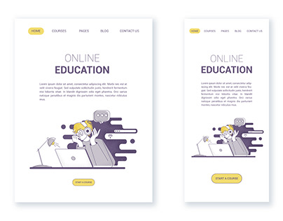 Illustration for online education - Landing page