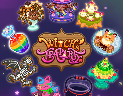 'Witch's Teaparty' Merge game - Icon upgrade design